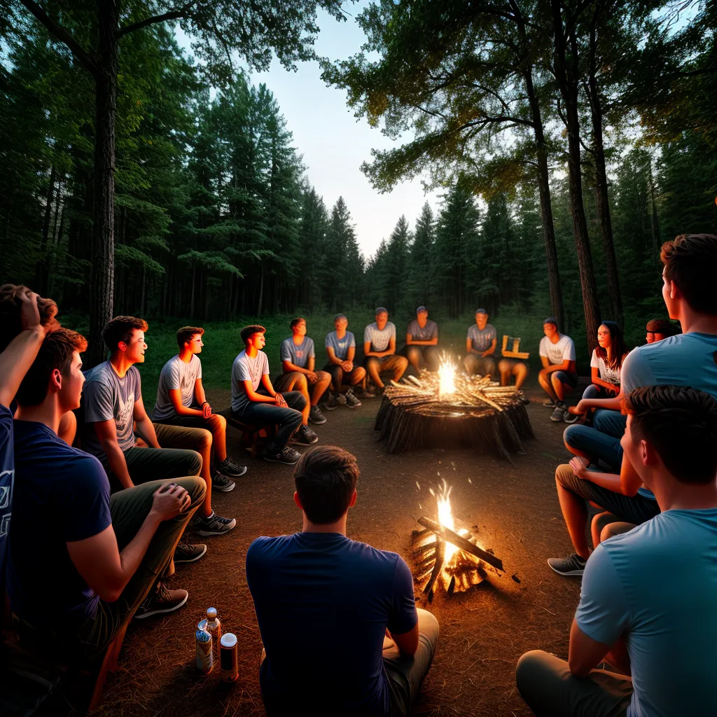 Fotos acampamento jovens fogueira natureza