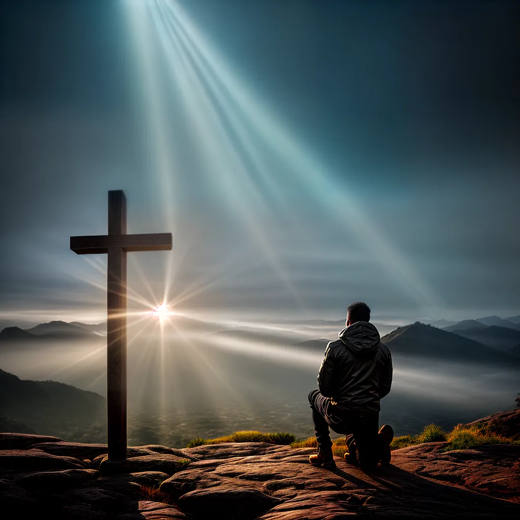 A importância da adoração na vida cristã 6 Fotos adoracao cruz raios luz paz 1