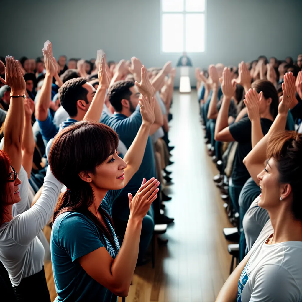 Fotos adoracao gratidao multidao maos altas