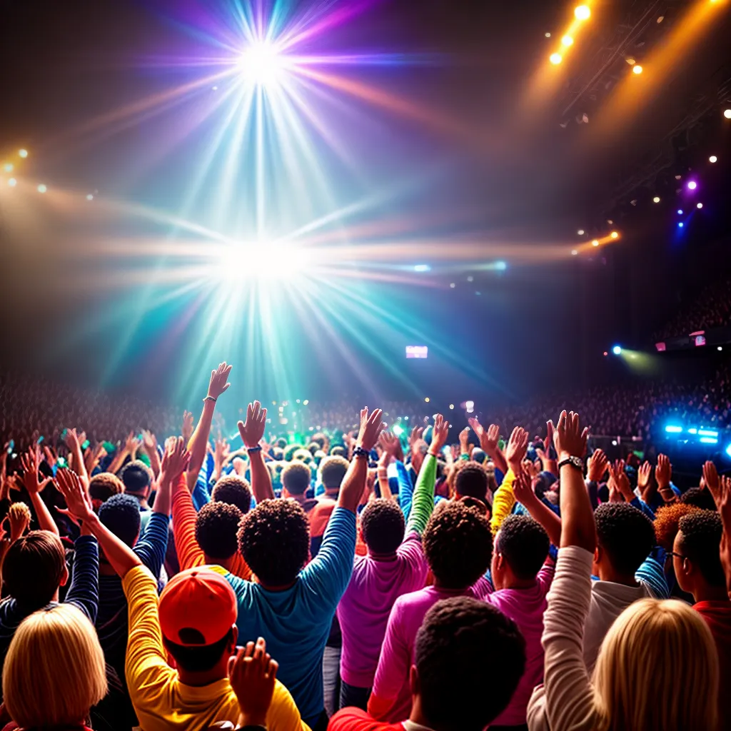 Fotos adoracao luz colorida multidao