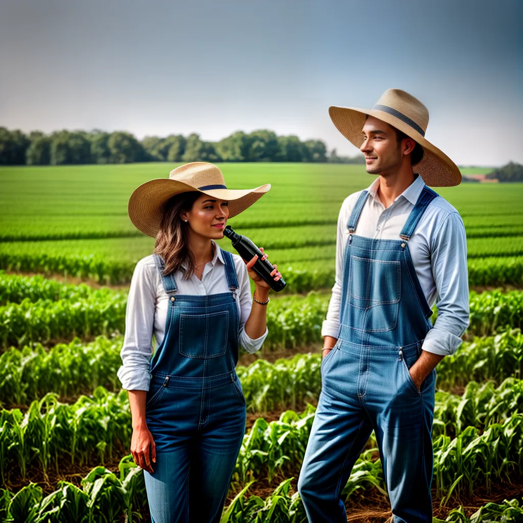 Fotos agricultor campo satisfeito plantas espantalhos