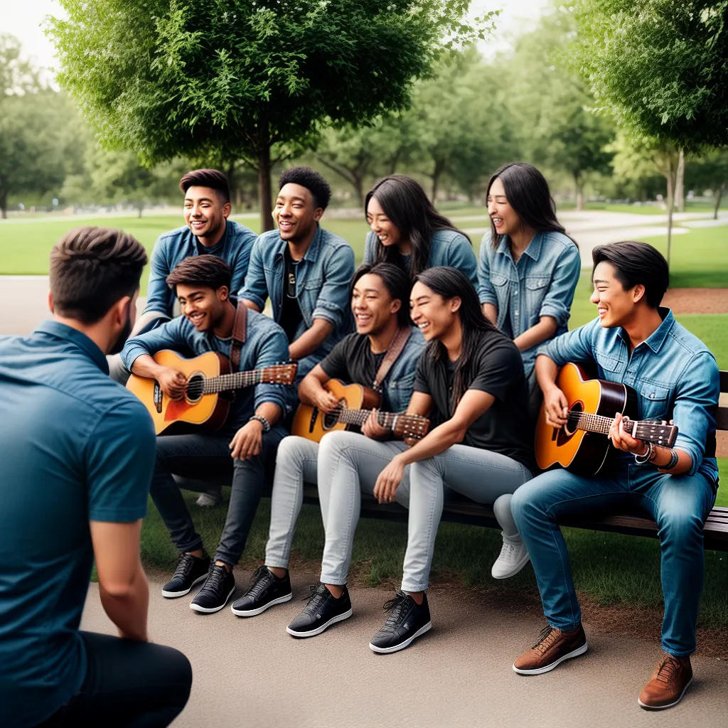 Fotos amigos bola guitarra conversa