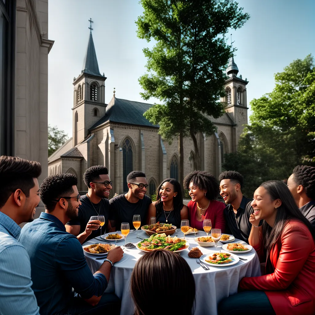 Companheirismo cristão: a importância da amizade na igreja. 7 Fotos amigos igreja refeicao comunidade
