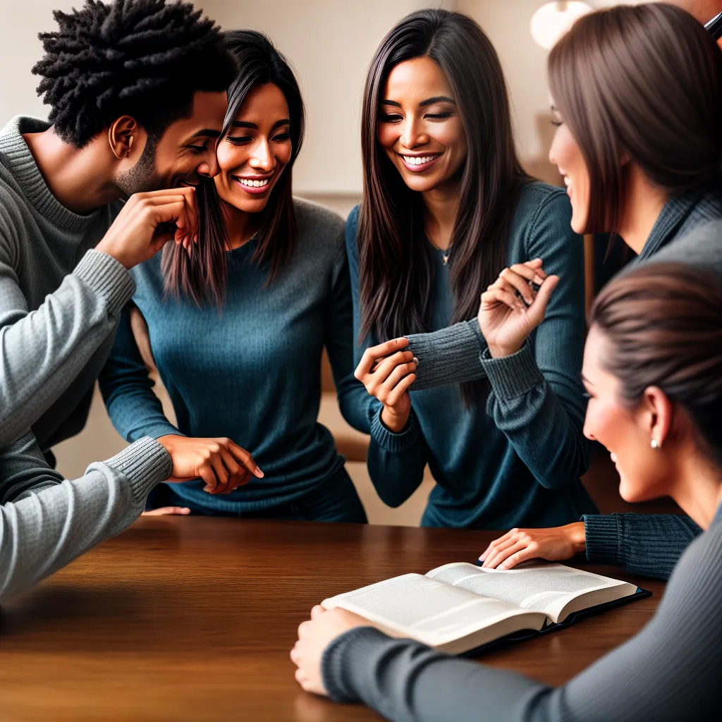 Fotos amigos mesa biblia comida fe