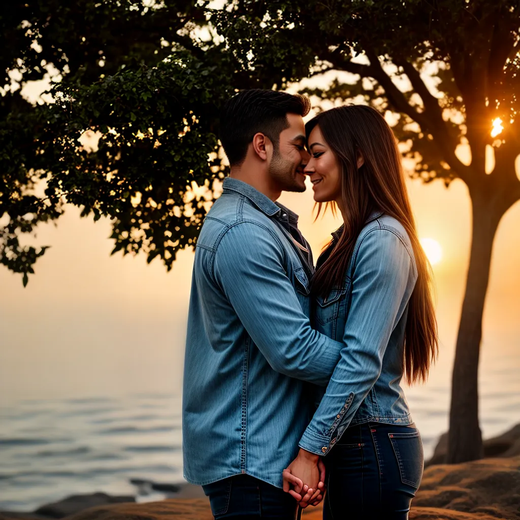 Fotos amor por do sol casal abraco