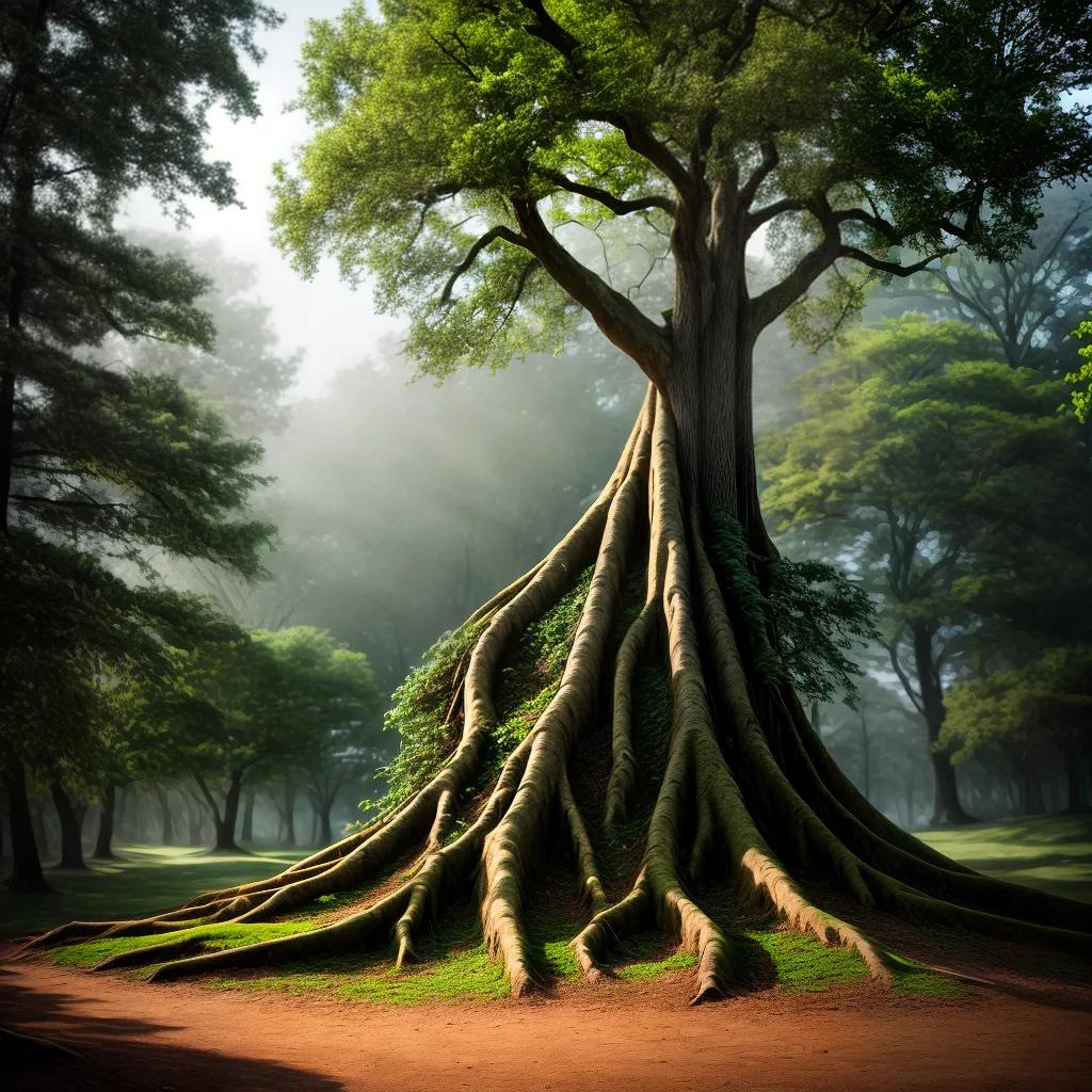 Fotos arvore raizes fortes ramos frutos