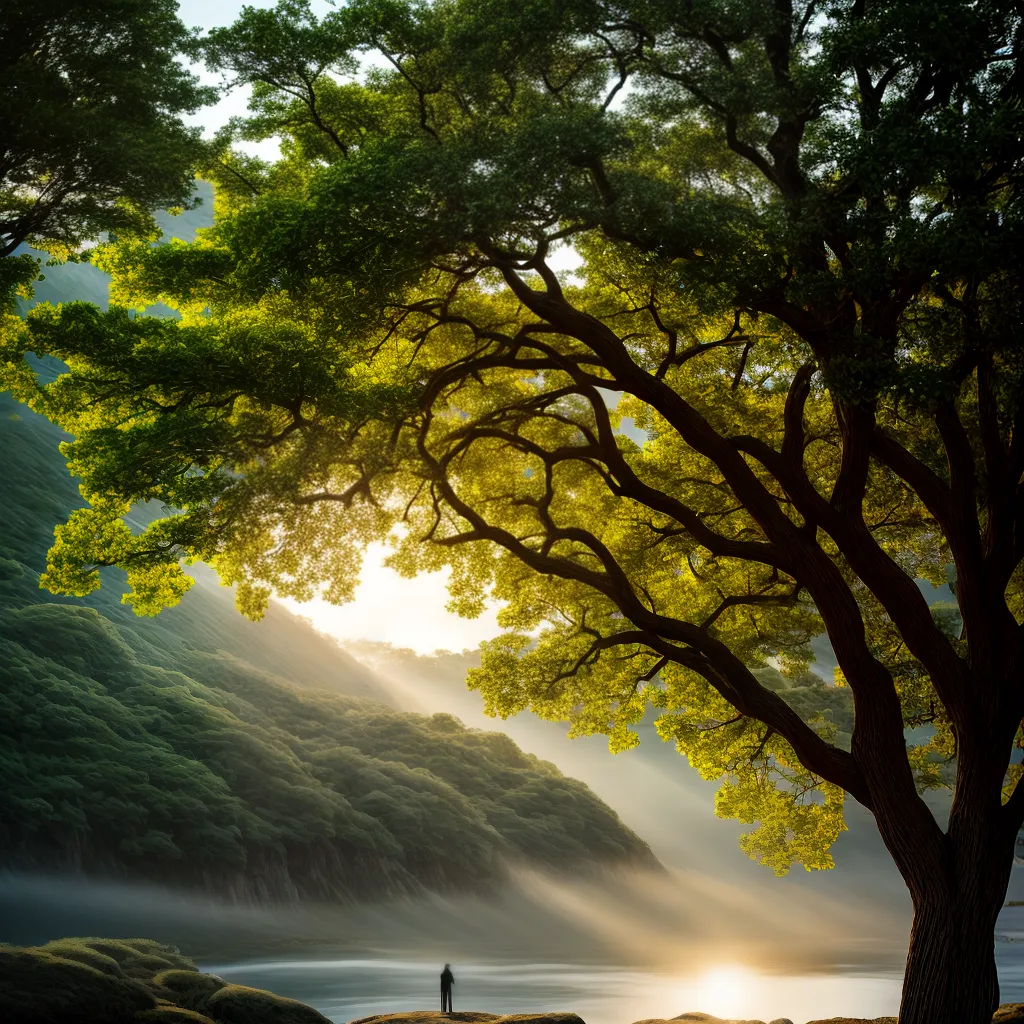 Fotos arvore vida floresta raios sol