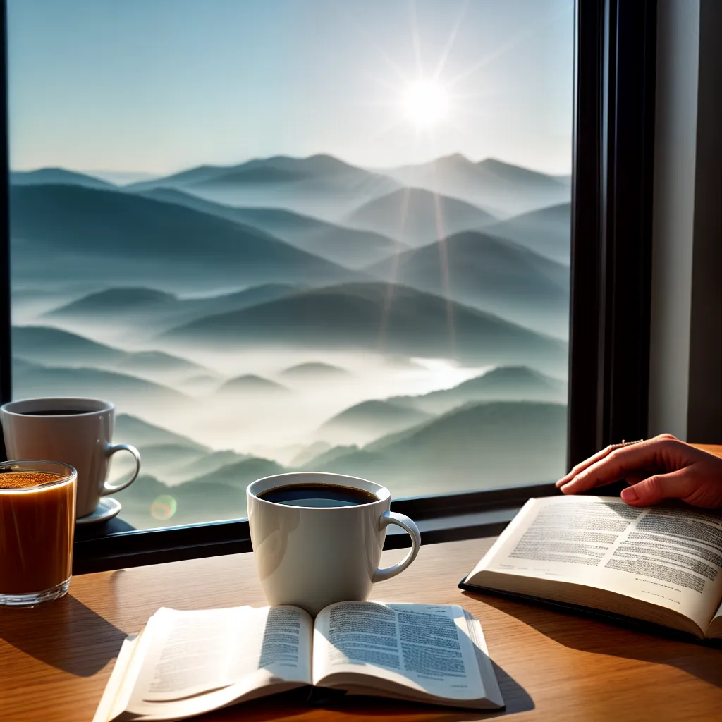 Fotos biblia cafe manha rotina