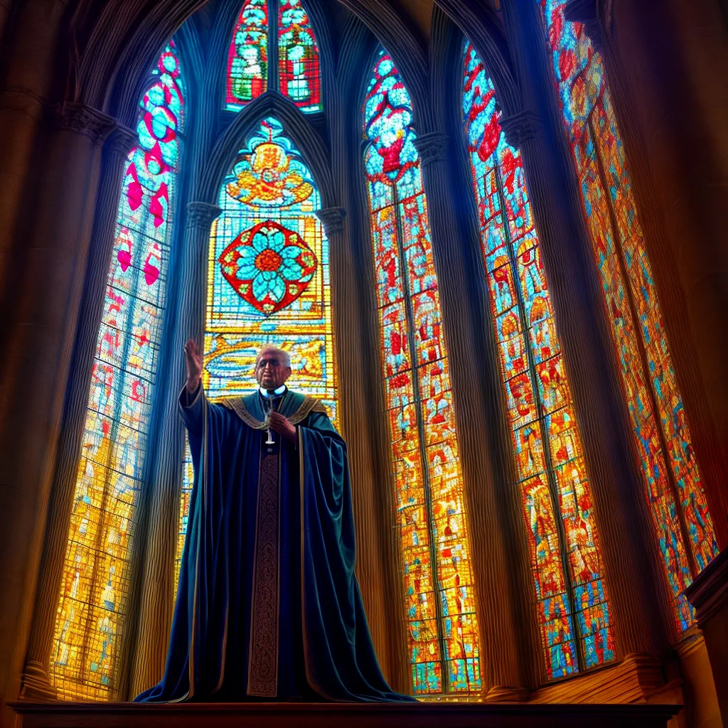 Fotos bispo oracao vitrais luzes