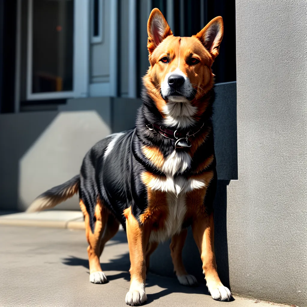 Fotos cachorro leal espera dono loja