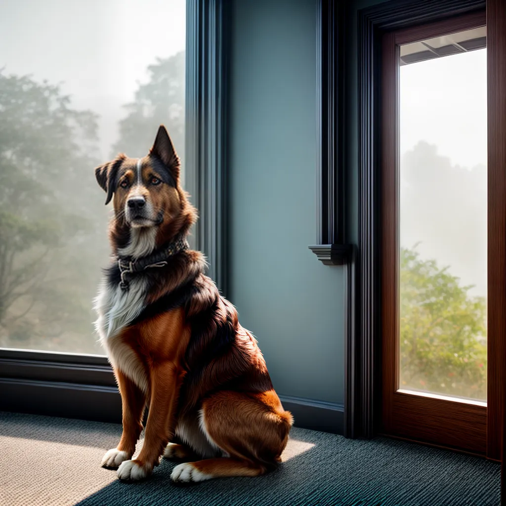 Fotos cachorro leal porta espera fiel