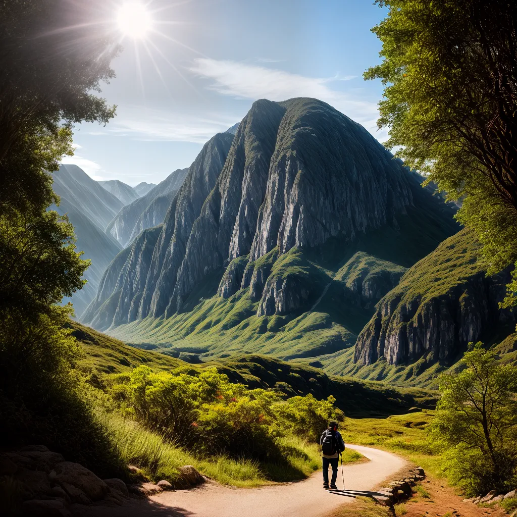 Peregrinação: uma jornada de fé em busca de conexão divina 6 Fotos caminhada espiritual paisagem natural