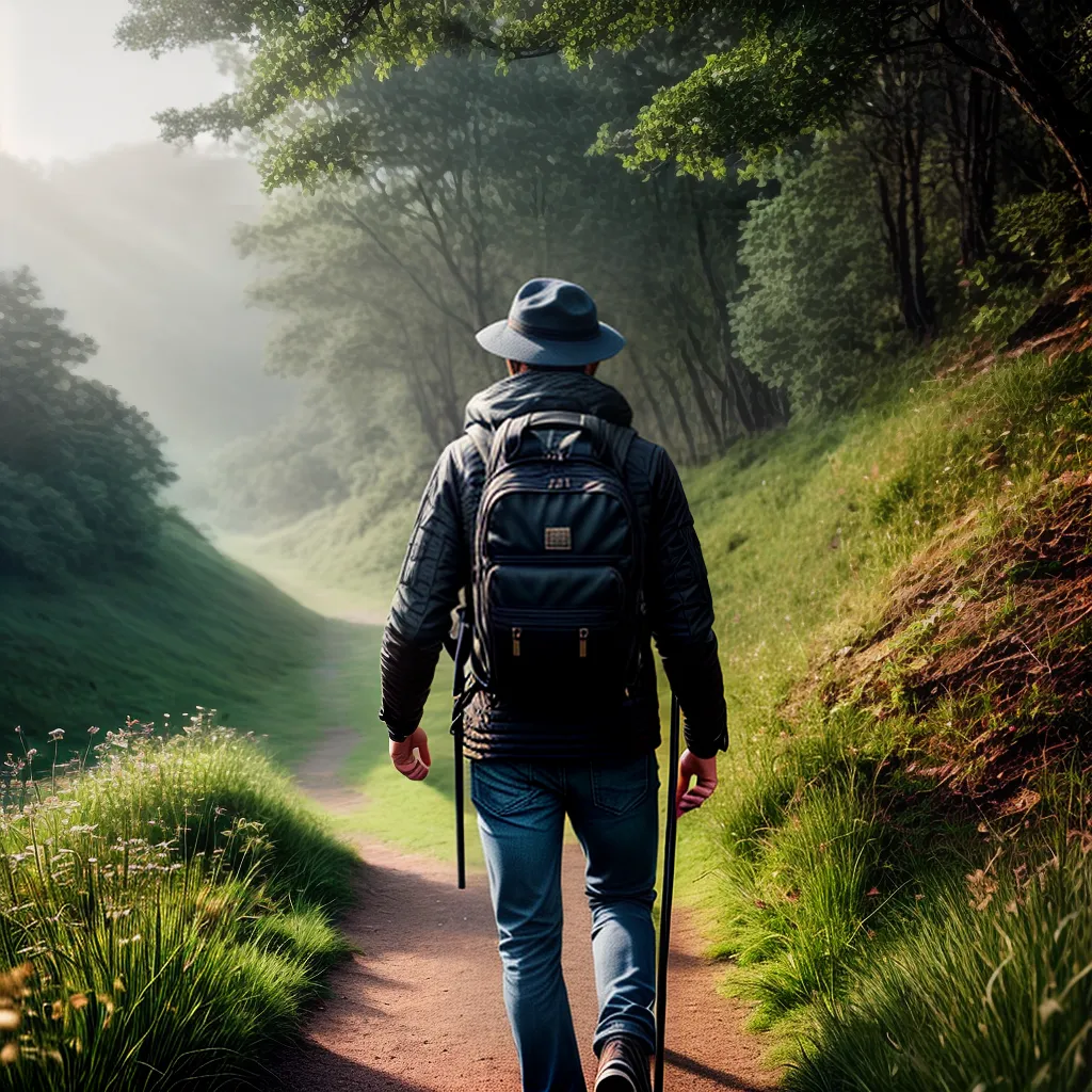 Descubra como peregrinar pode fortalecer sua fé. 8 Fotos caminhada mochila bastao natureza