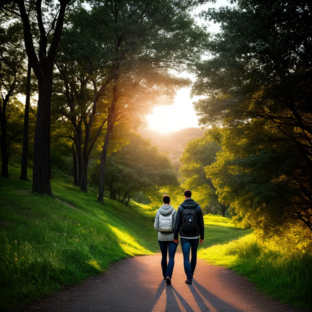 Fotos caminhada por do sol amor