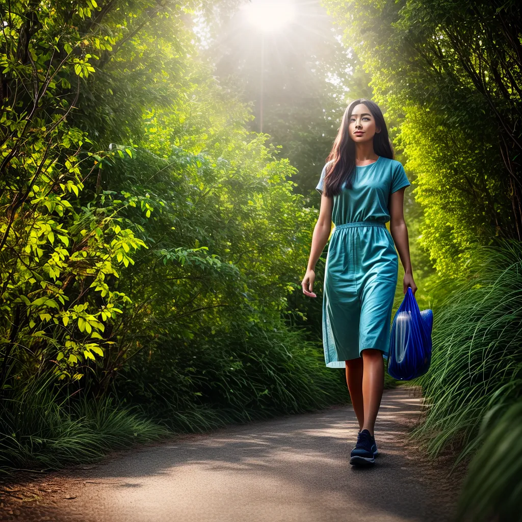 Fotos caminhada sustentavel garrafa sacola natureza