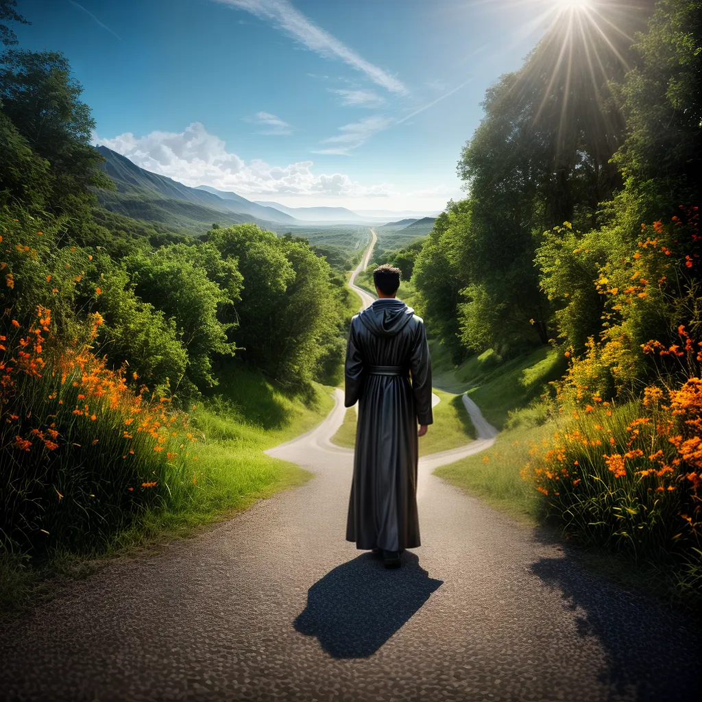 Fotos caminho divino escolha cruzamento