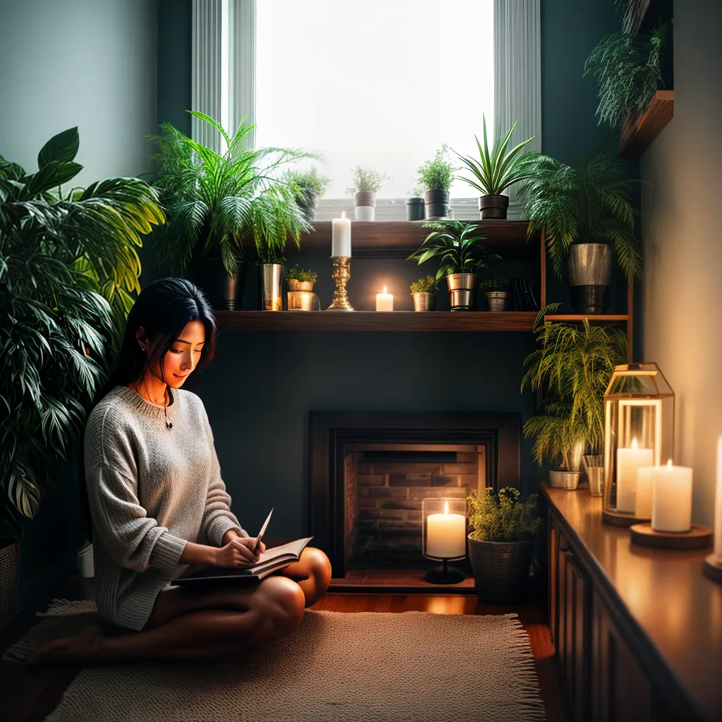 Fotos cantinho paz leitura velas plantas