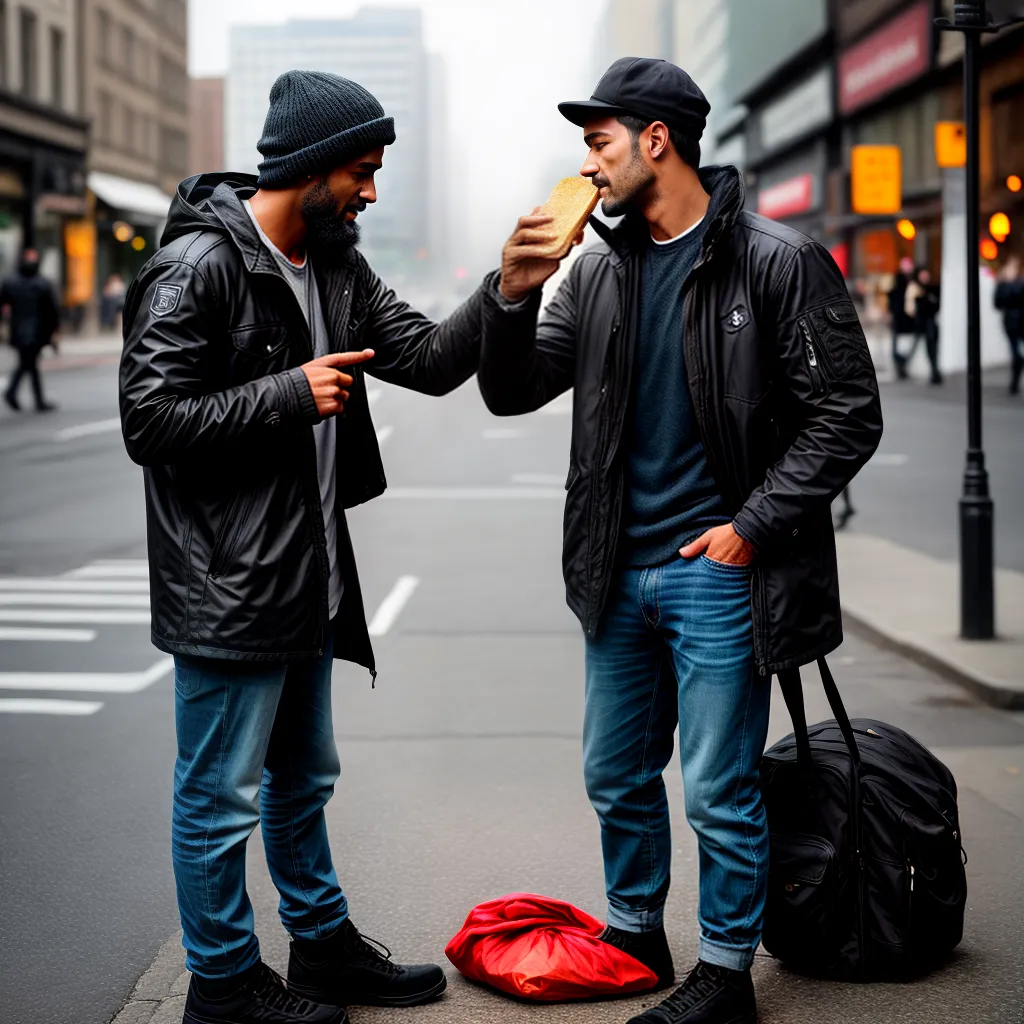 Fotos caridade sanduiche mendigo rua
