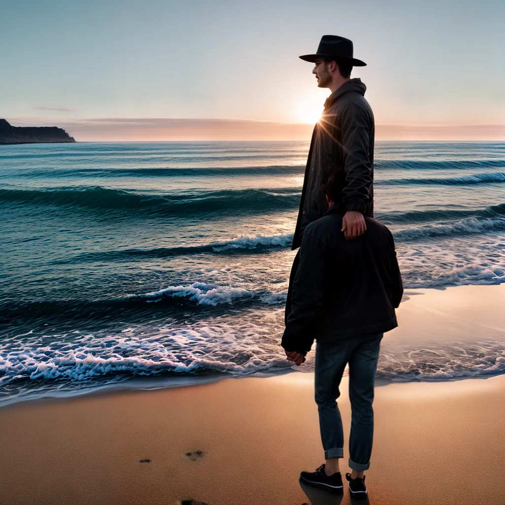 Fotos casal andando praia por do sol 5