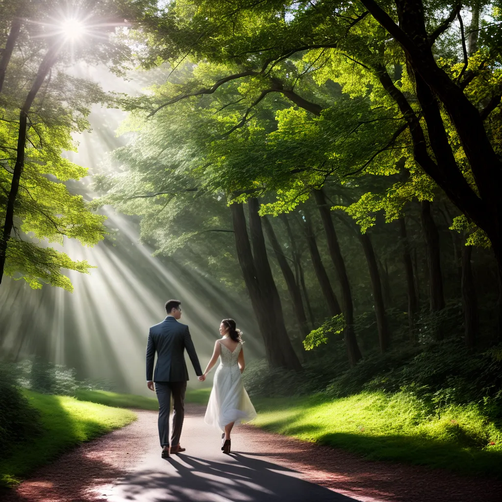 Fotos casal caminhada arvore luz