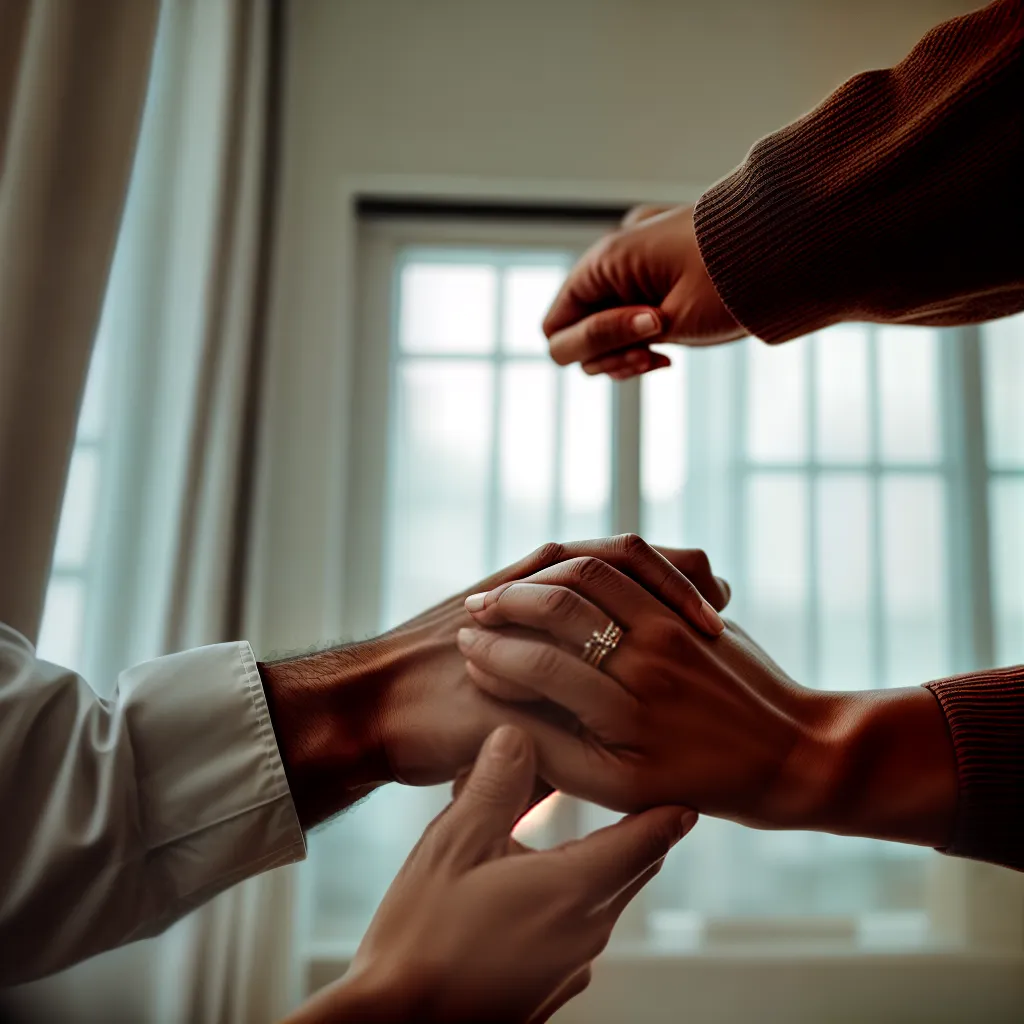 Como demonstrar afeto no casamento cristão. 6 Fotos casal orando aliancas fe