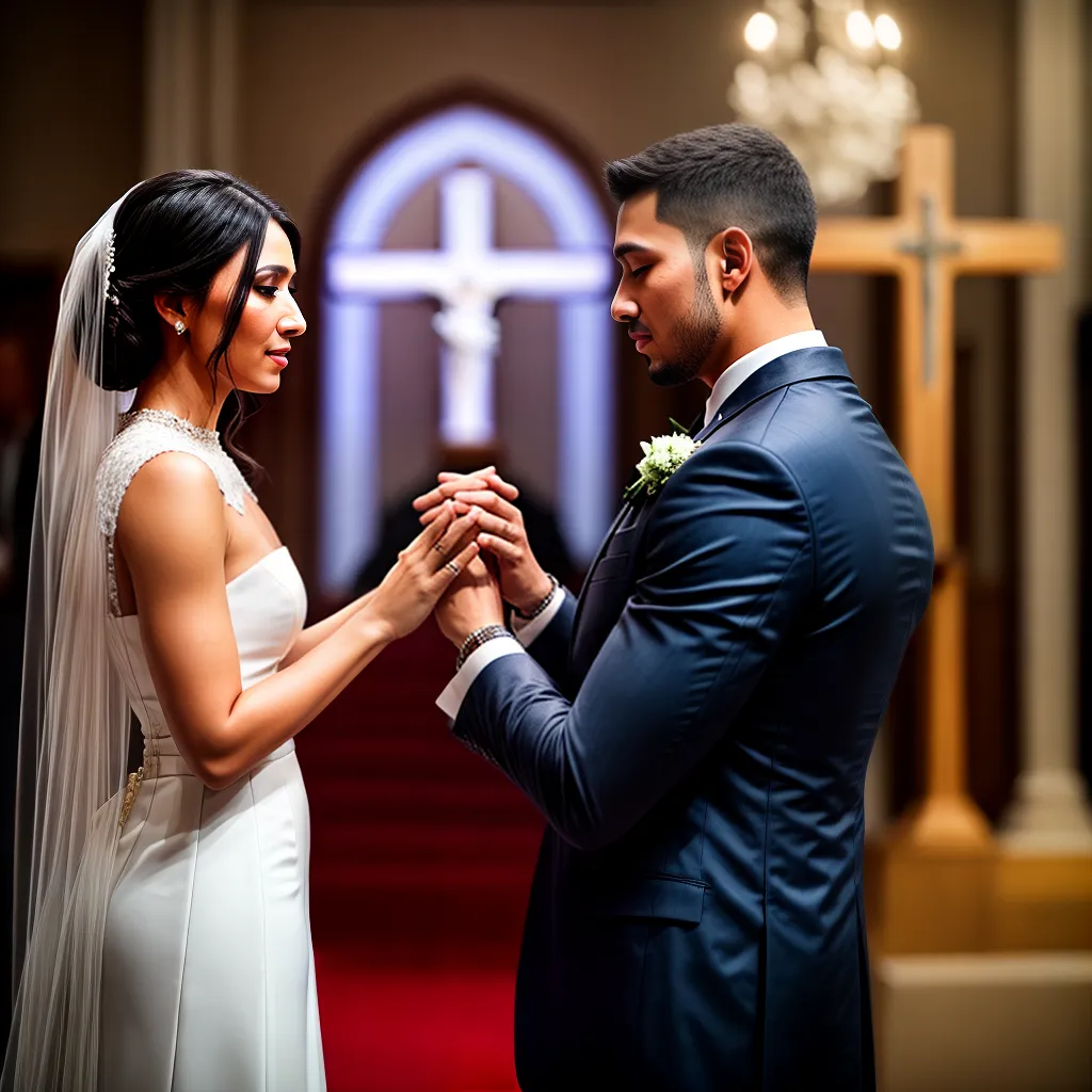 Como alcançar a harmonia em um casamento cristão 7 Fotos casal orando cruz aliancas fe