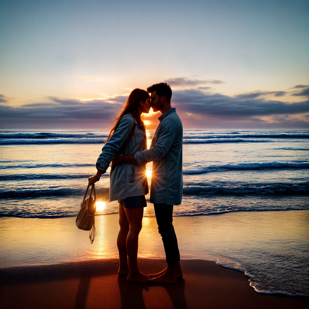 Fotos casal praia por do sol amor 4