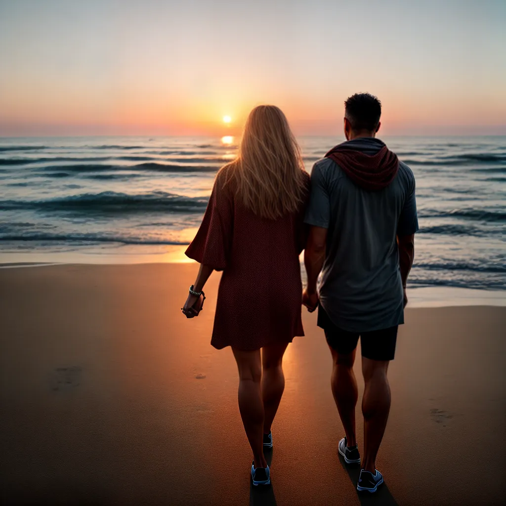 Fotos casal praia por do sol amor