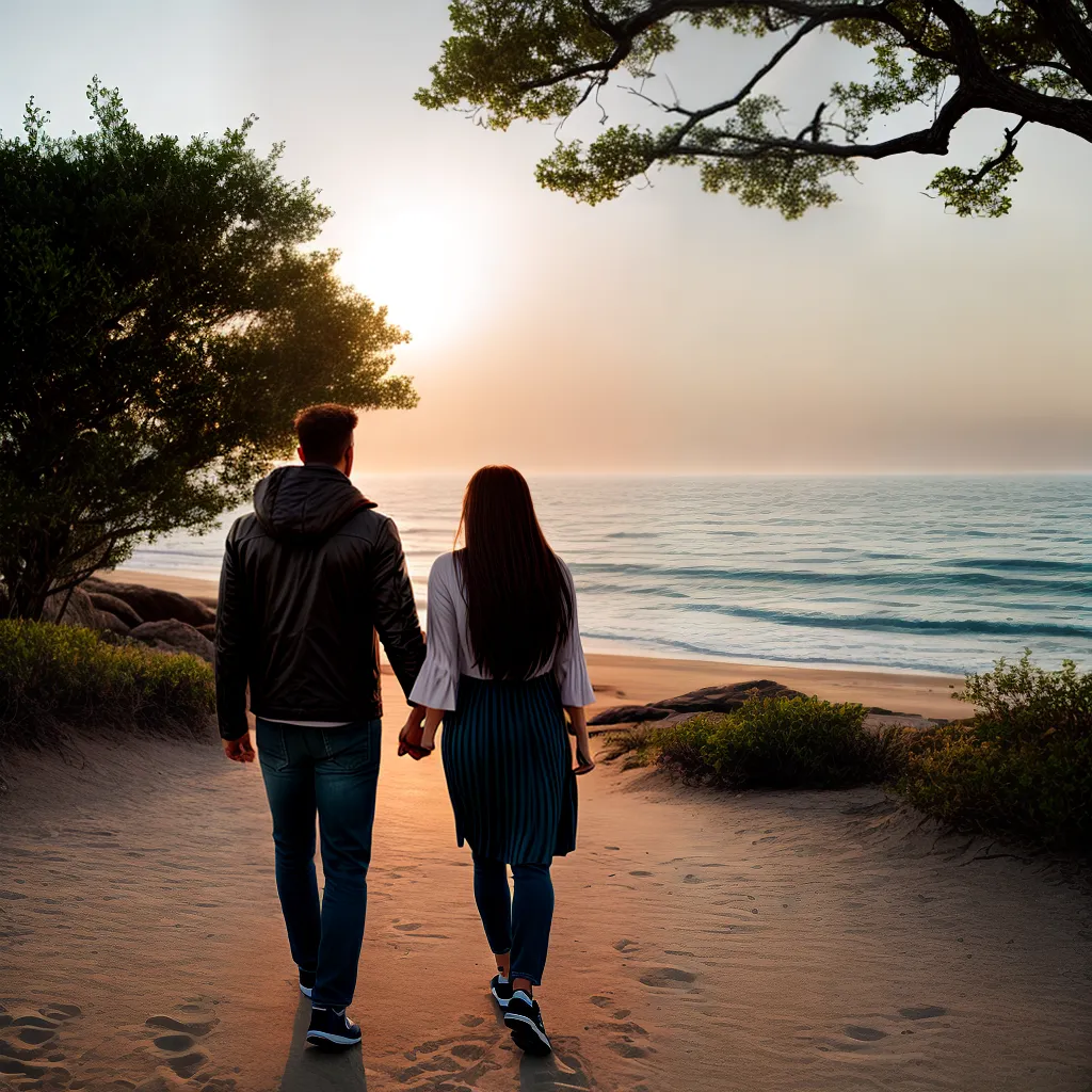 O que a Bíblia diz sobre o companheirismo no casamento 9 Fotos casal praia por do sol caminhada