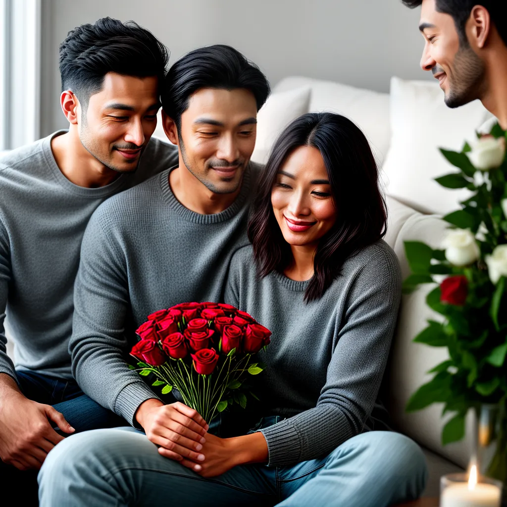 Como perfumear a vida a dois com amor e respeito mútuo 6 Fotos casal sofa velas flores presente