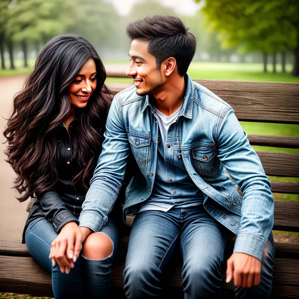 Fotos casal sorriso maos parque outono