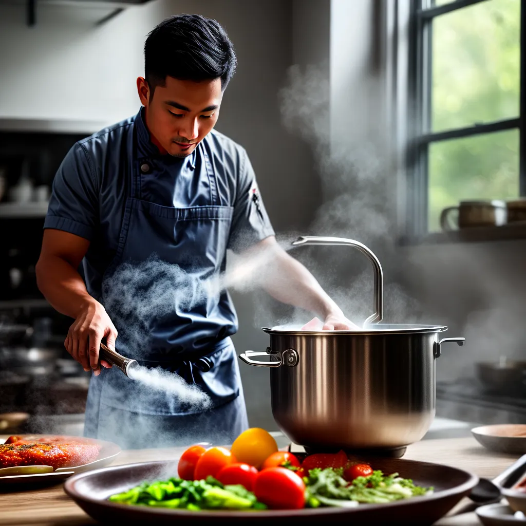 Fotos chef preparando prato tradicional