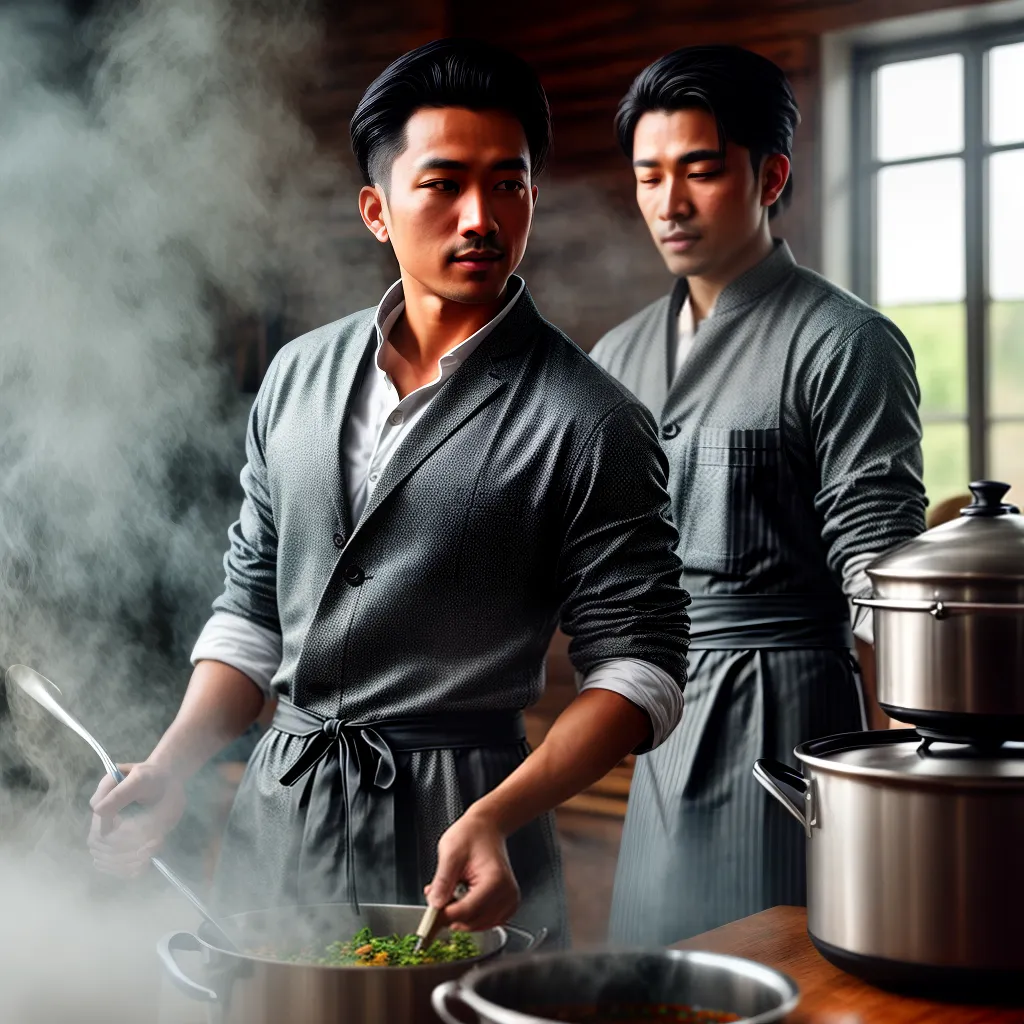 Fotos chef tradicional preparando prato