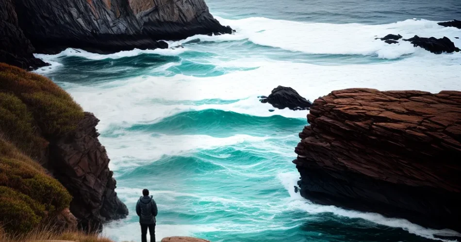 Fotos cliff mar agitado fe confianca