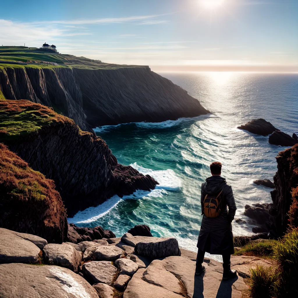Fotos cliff sol mar temporal pessoa