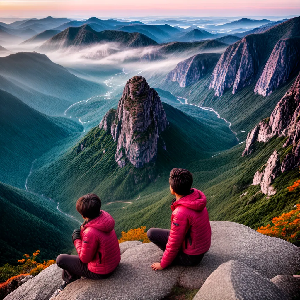 Fotos contemplacao montanha sol nascente