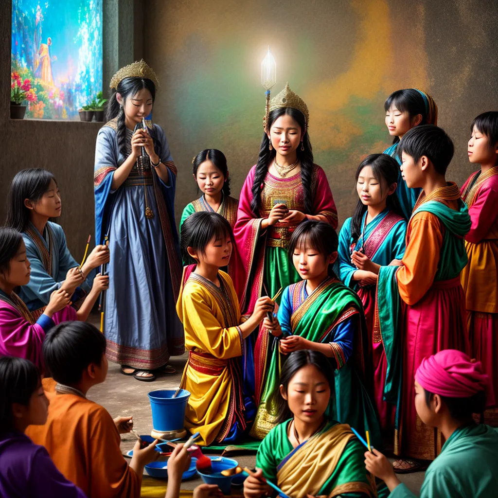 Fotos crianca pintura espiritualidade criativa