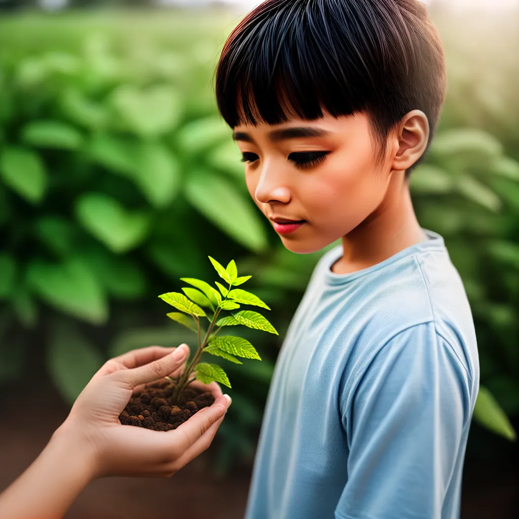 Fotos crianca plantinha cuidado fe