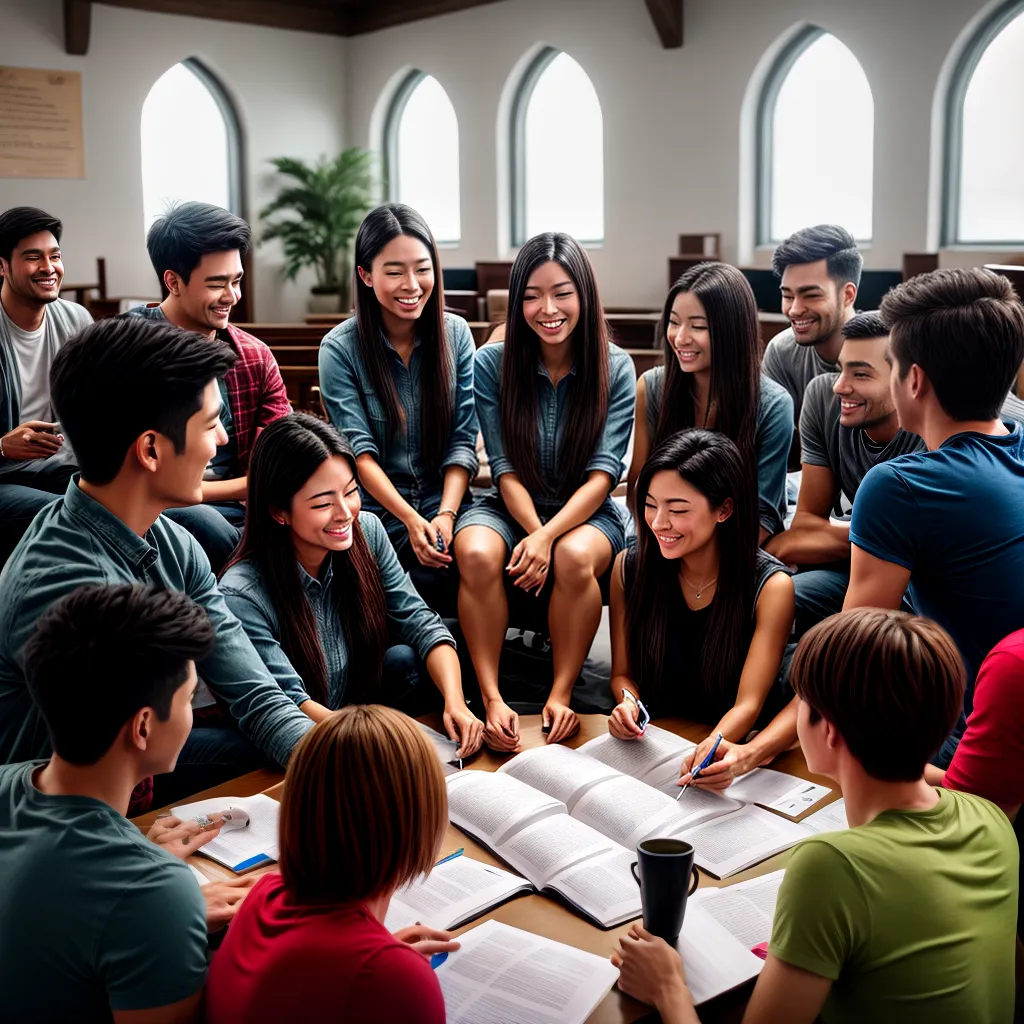 Fotos criancas circulo ensino biblico parede