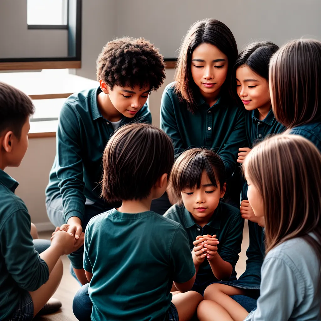 Fotos criancas oracao professor circulo igreja