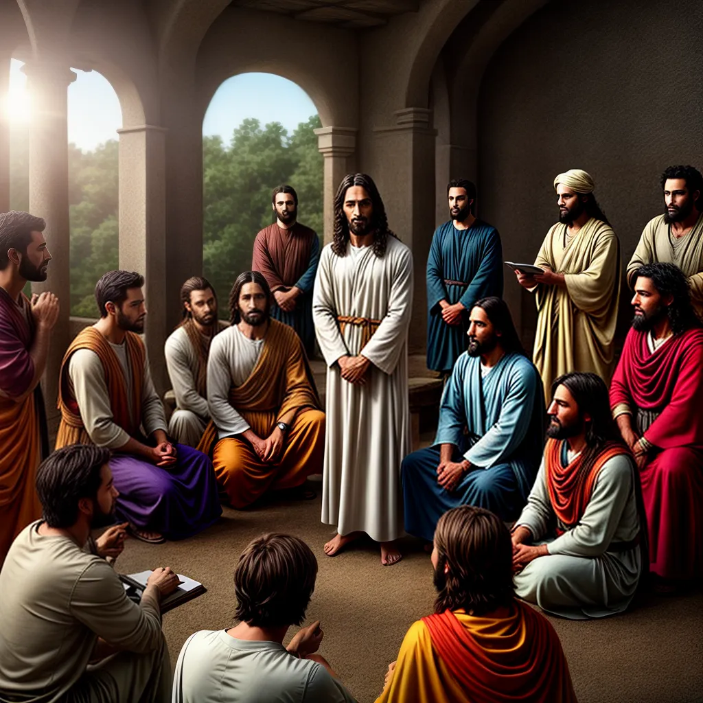 O melhor título é: O exemplo de Jesus no ensino e orientação de discípulos. 9 Fotos ensinamento jesus discipulos seguidores por do sol