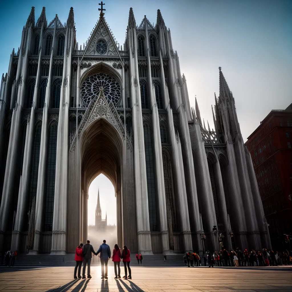 Fotos familia catedral sol vitrais peregrinos