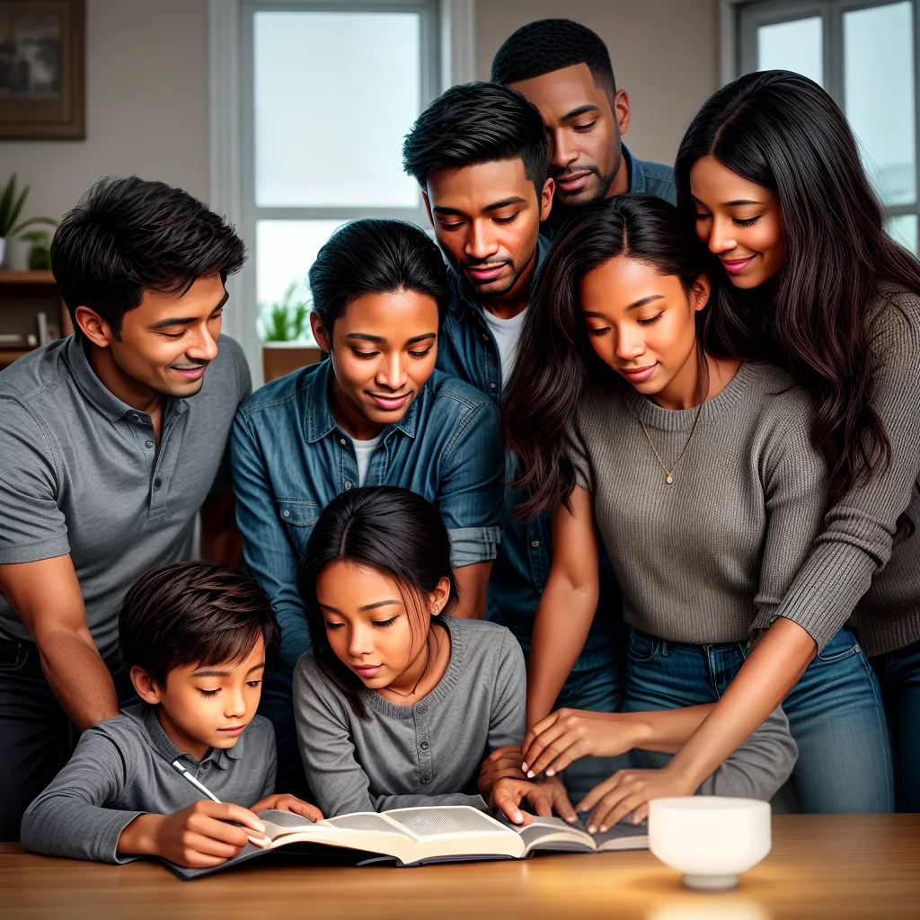 Fotos familia leitura biblia ensino amor
