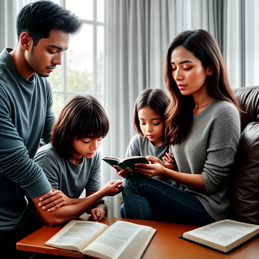 Como ensinar valores cristãos às crianças em família. 9 Fotos familia leitura biblia oracao