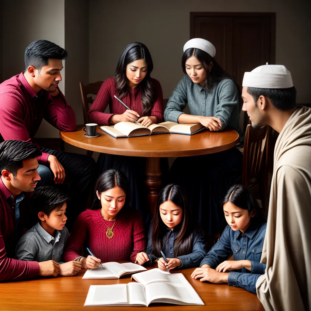 Fotos familia leitura religiosa conversa fe