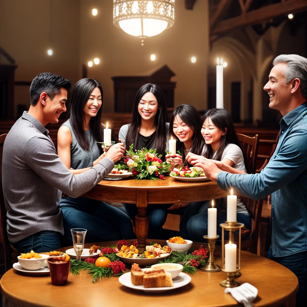 Fotos familia mesa celebracao igreja
