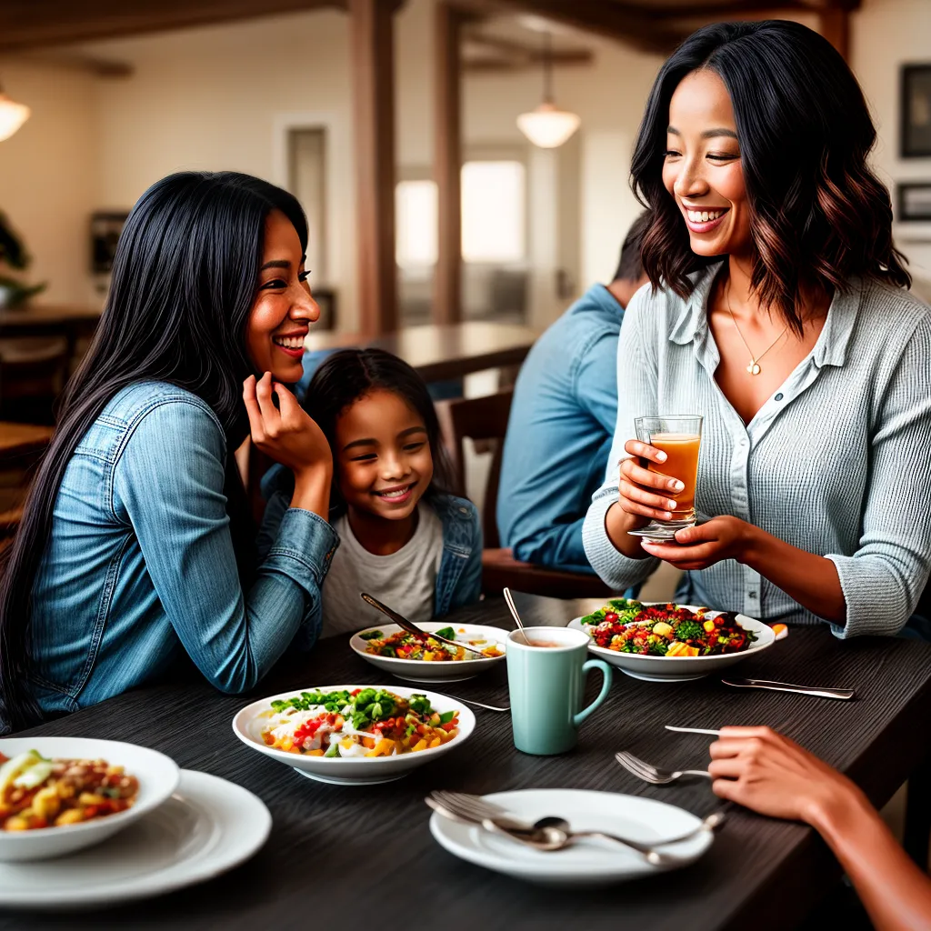 Fotos familia mesa jantar conversa album
