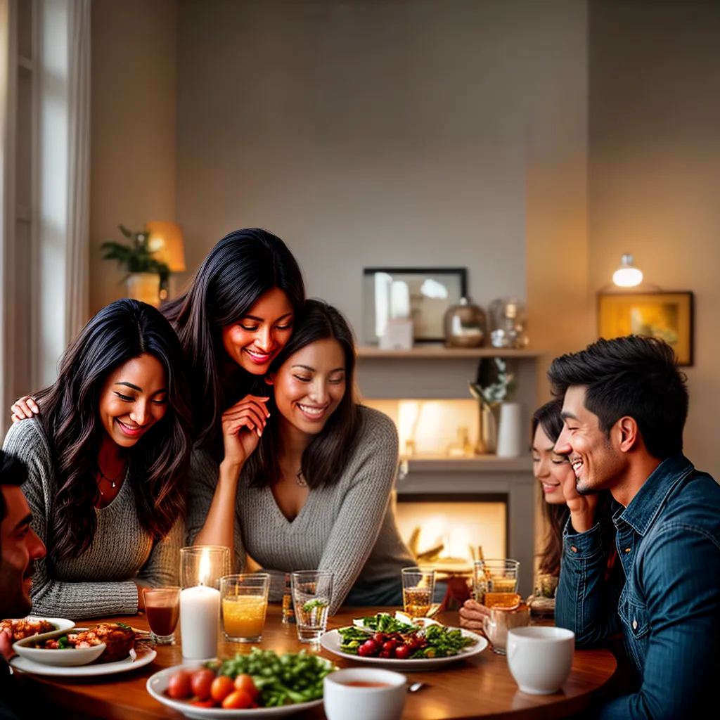 Fotos familia mesa reuniao alegria