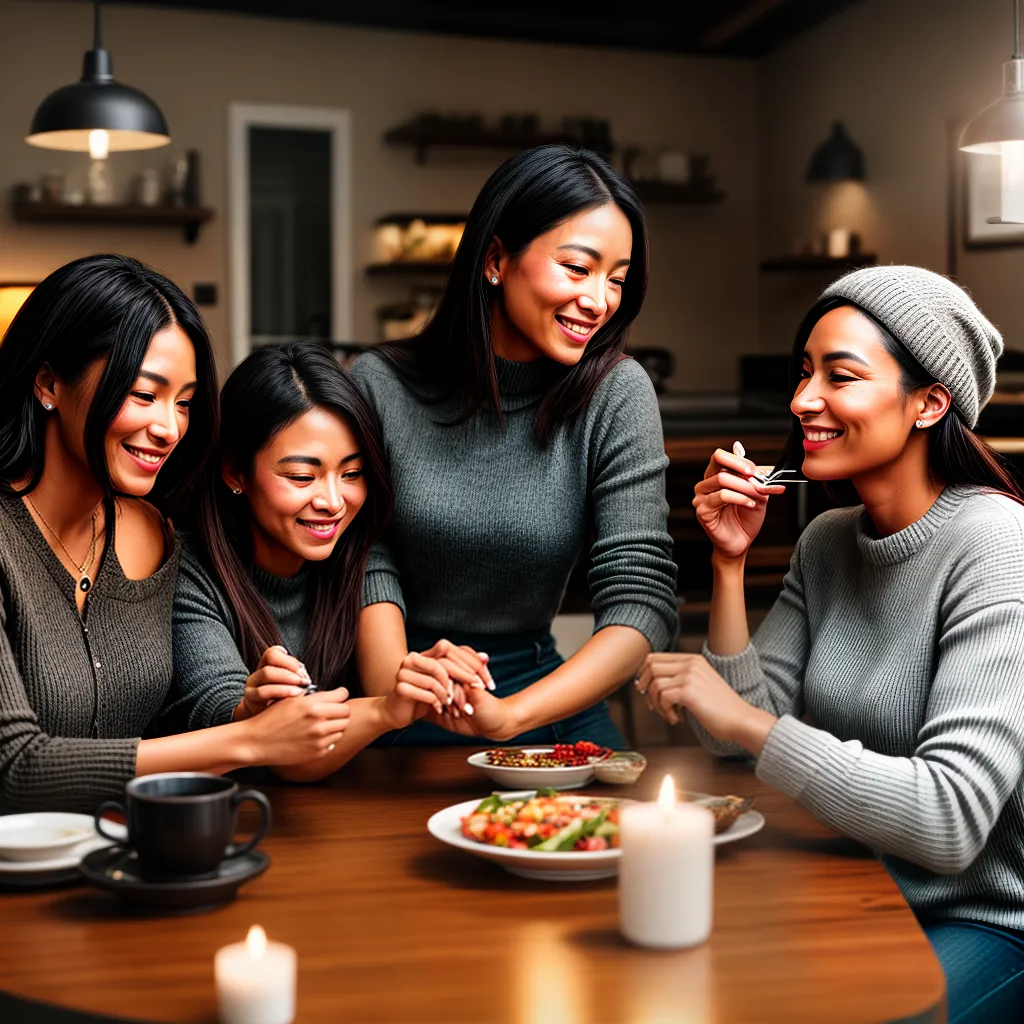 Fotos familia mesa sorrisos lacos