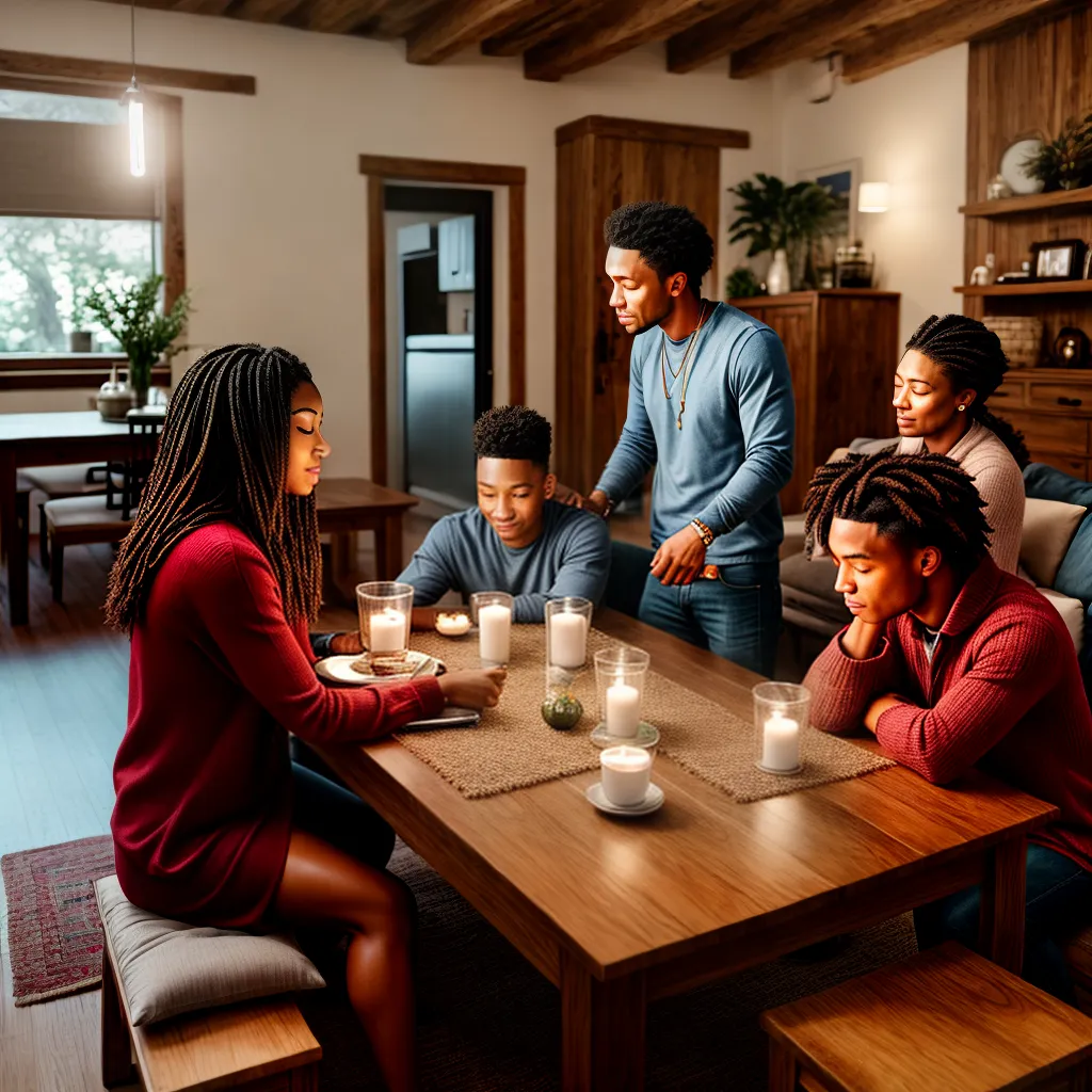 Fotos familia oracao biblia vela sala